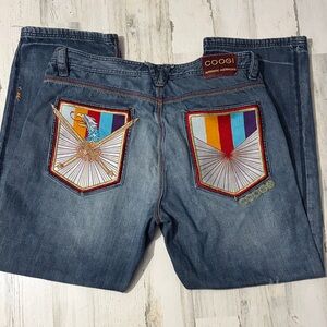 COOGI Denim Jeans with Colorful Pocket Design Size 40